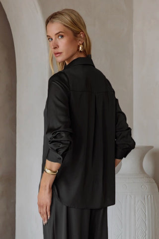61 Jane Satiny Button Down Blouse