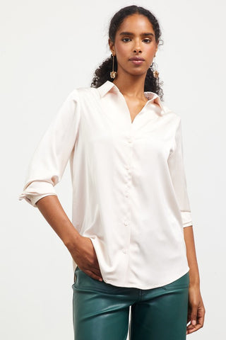 61 Jane Satiny Button Down Blouse
