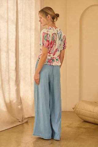 61 Jane Printed Peplum Top