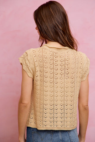61 Jane Tassel Tie Embroidered Top