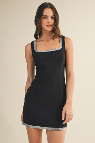 61 Jane Square Neck Rhinestone Dress