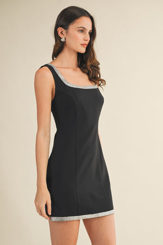 61 Jane Square Neck Rhinestone Dress