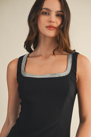 61 Jane Square Neck Rhinestone Dress