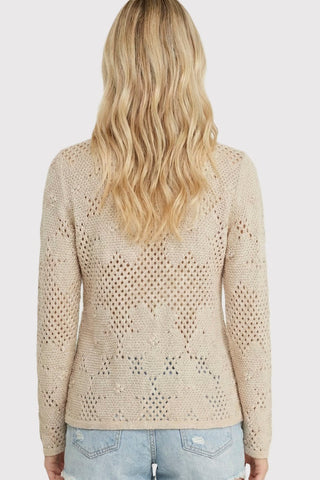 61 Jane Flower Crochet Boat Neck Sweater
