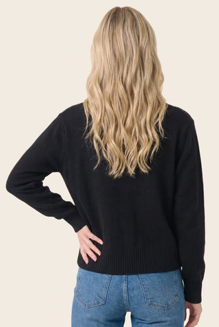 61 Jane mock Neck Suede Trim Sweater Jacket