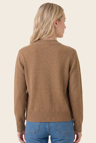 61 Jane mock Neck Suede Trim Sweater Jacket