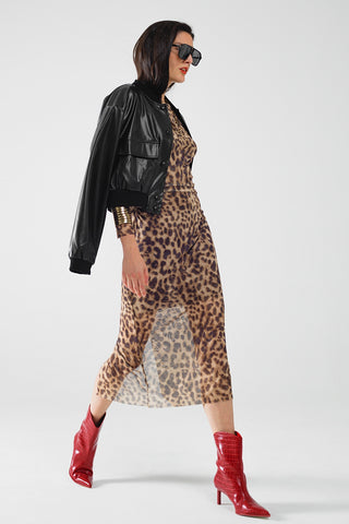 long sleeve leopard bodycon dress 61 Jane Leopard Print Bodycon Dress *FINAL SALE* Leopard Print / Large