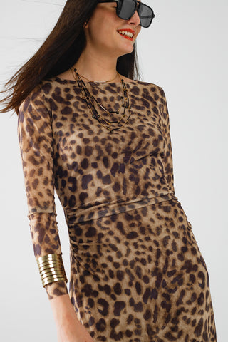 61 Jane Leopard Print Bodycon Dress