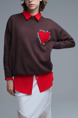 61 Jane Embroidered Heart Sweater