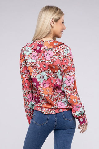 Floral Printed Long Sleeve Shirt *Online Only* - Premium Shirts & Tops at Lonnys NY - Just $37! Shop Womens clothing now 