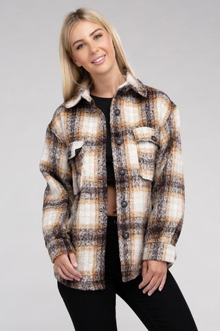 Plaid Flannel Shacket  *Online Only* - Premium clothing at Lonnys NY - Just $40! Shop Womens clothing now 