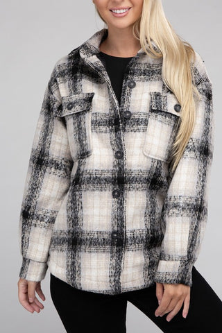 Plaid Flannel Shacket  *Online Only* - Premium clothing at Lonnys NY - Just $40! Shop Womens clothing now 