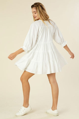 Tiered mini dress with tassel  *Online Only* - Premium  at Lonnys NY - Just $48! Shop Womens clothing now 