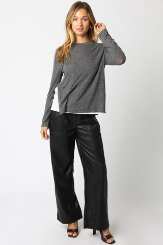 Olivaceous Double Lined Crewneck Sweater Shirt