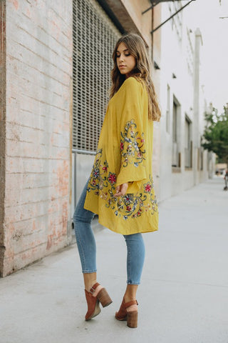 Long Floral Kimono Cardigan *Online Only* - Premium kimonos at Lonnys NY - Just $38! Shop Womens clothing now 