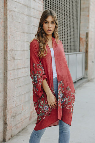 Long Floral Kimono Cardigan *Online Only* - Premium kimonos at Lonnys NY - Just $38! Shop Womens clothing now 