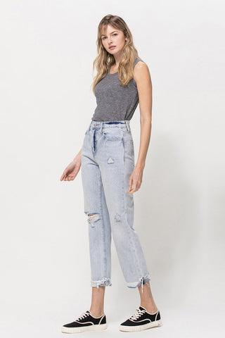 Relaxed Cuffed Straight Jeans *Online Only* - Premium clothing at Lonnys NY - Just $68! Shop Womens clothing now 