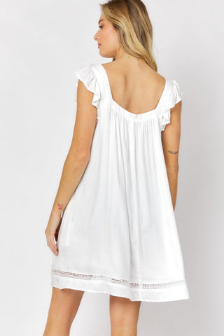 Embroidered Square Neck Mini Dress - Premium  at Lonnys NY - Just $65! Shop Womens clothing now 