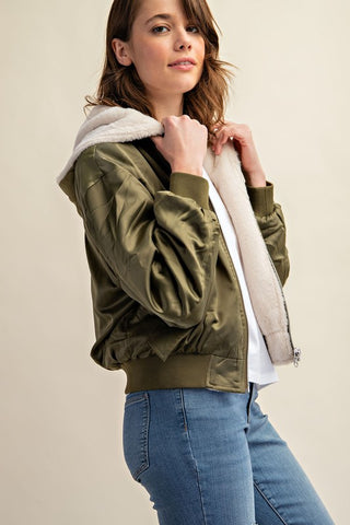 Reversible Fur Lined Bomber Jacket *Online Only* - Premium clothing at Lonnys NY - Just $85! Shop Womens clothing now 