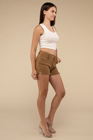 Acid Washed Frayed Hem Shorts *Online Only* - Premium clothing at Lonnys NY - Just $53! Shop Womens clothing now 