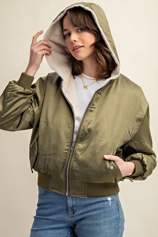 Reversible Fur Lined Bomber Jacket *Online Only* - Premium clothing at Lonnys NY - Just $85! Shop Womens clothing now 