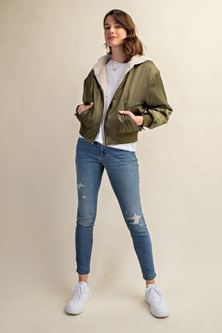 Reversible Fur Lined Bomber Jacket *Online Only* - Premium clothing at Lonnys NY - Just $85! Shop Womens clothing now 