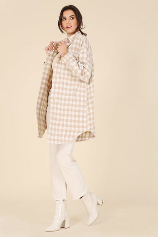 Check pattern long shacket *Online Only* - Premium  from Lilou - Just $75! Shop now at Lonnys NY