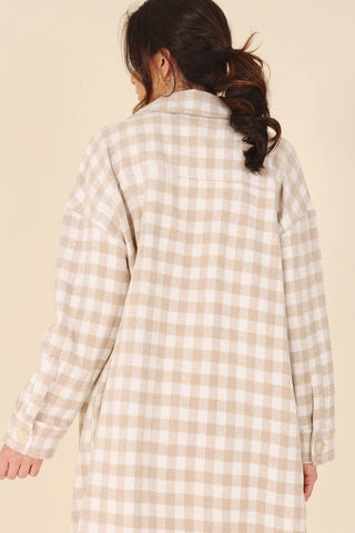 Check pattern long shacket *Online Only* - Premium  from Lilou - Just $75! Shop now 