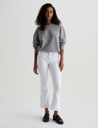AG Farrah Boot Cropped White Jeans