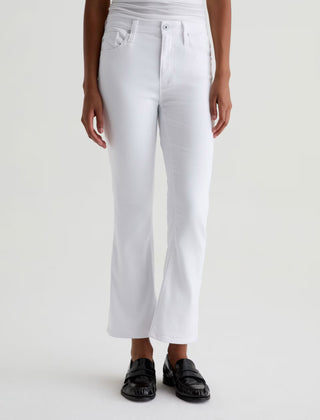 AG Farrah Boot Cropped White Jeans