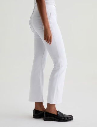 AG Farrah Boot Cropped White Jeans