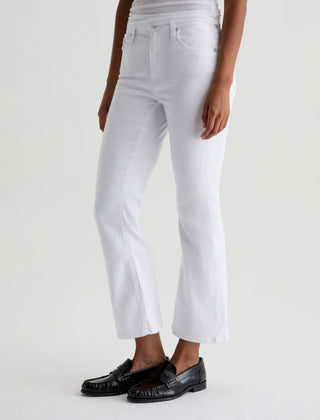 AG Farrah Boot Cropped White Jeans