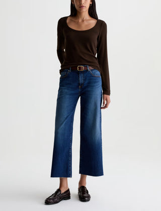 AG Saige Wide Leg Crop Mid Rise Jeans