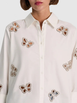 Alice + Olivia Finley Cutout Button Down Shirt