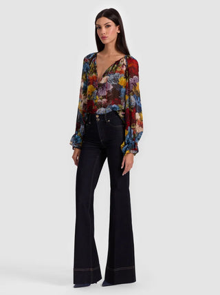 Alice + Olivia Josephine Floral Blouse