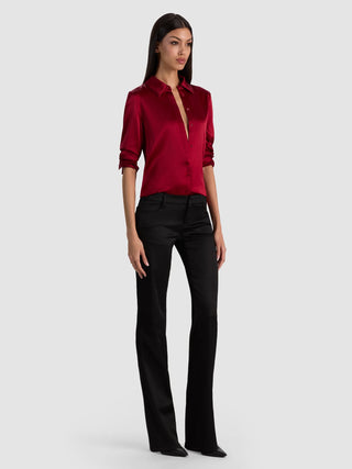 Alice + Olivia Brady Slim Button Down Blouse