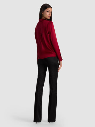 Alice + Olivia Brady Slim Button Down Silk Blouse