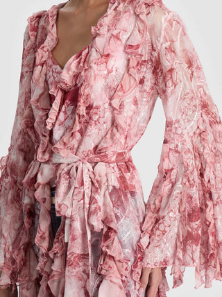 Alice + Olivia Cher Ruffle Maxi Robe