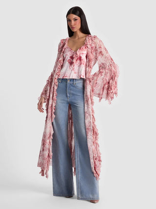 Alice + Olivia Cher Ruffle Maxi Robe