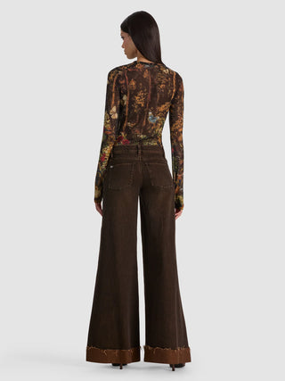 Alice + Olivia Delaina Long Sleeve Sheer Top