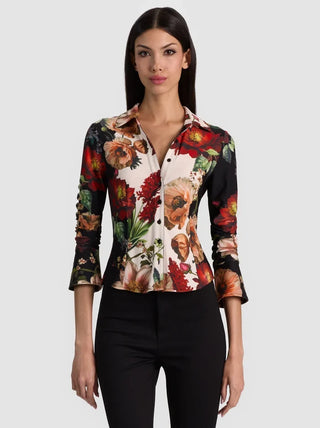 Alice + Olivia Freya Floral Button Down Shirt
