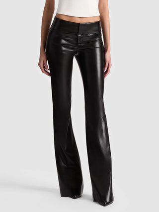 Alice + Olivia Olivia Vegan Leather Fit Flare Vegan Leather Pants