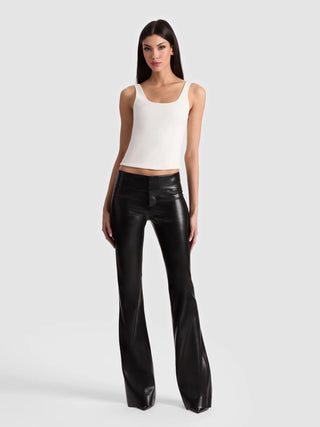 Alice + Olivia Olivia Vegan Leather Fit Flare Vegan Leather Pants
