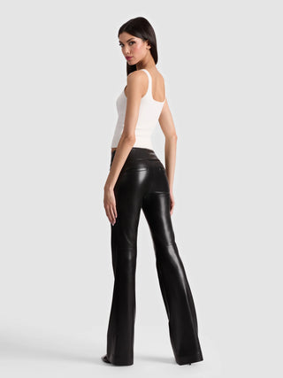 Alice + Olivia Olivia Vegan Leather Fit Flare Vegan Leather Pants