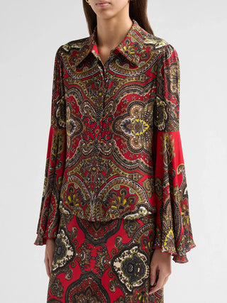 Alice + Olivia Willa Bell Sleeve Blouse