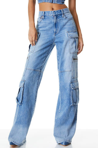 Alice & Olivia Cay Baggy Cargo Jeans - Premium clothing at Lonnys NY - Just $395! Shop Womens clothing now 