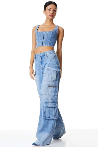 Alice & Olivia Cay Baggy Cargo Jeans - Premium clothing at Lonnys NY - Just $395! Shop Womens clothing now 