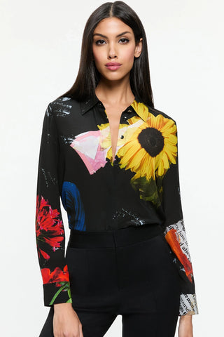 Alice + Olivia Willa Placket Top - Premium clothing at Lonnys NY - Just $395! Shop Womens clothing now 