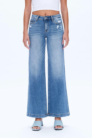 Bayeas Mid Rise Wide Leg Jeans - Premium clothing at Lonnys NY - Just $89! Shop Womens clothing now 