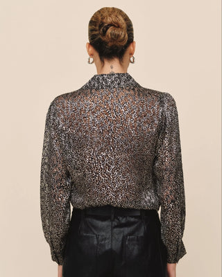 Bella Dahl Bishop Sleeve Leopard Button Down Shirt
